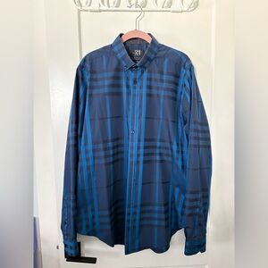 Simons Navy and Sky Blue Checkered Shirt